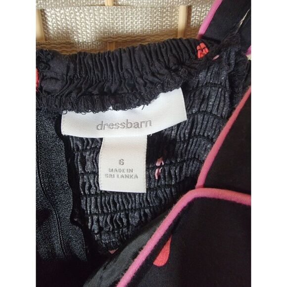 DressBarn Size 6 Black Pink‎ Polka Dot Fit and Flare Slip Dress Pinup Rockabilly - Picture 3 of 5